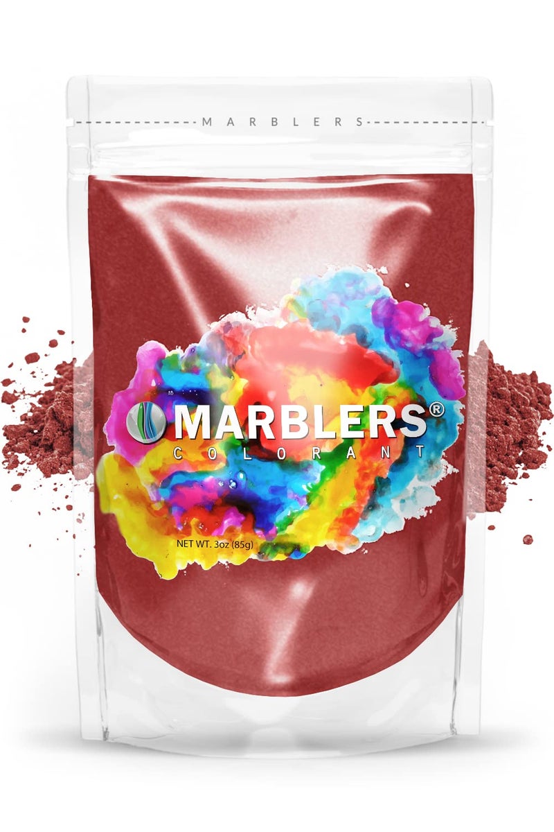 MARBLERS Red Mica Powder [Deep Red] 3oz (85g) | Cosmetic Grade | Epoxy Resin Pigment | Dye | Non-Toxic, Vegan, Cruelty-Free | Lip Gloss, Nails, Body Butter | Bath Bomb, Candle & Soap Making - Image 1